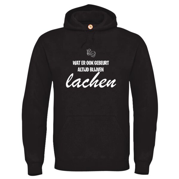Altijd Blijven Lachen! Hoodie Wit Volwassen Thumbnail
