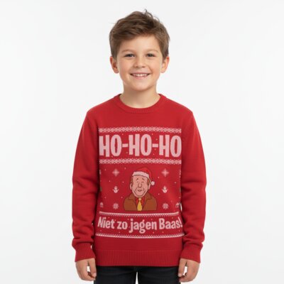 Niet zo jagen baas! -  Kerst Trui Kind Thumbnail