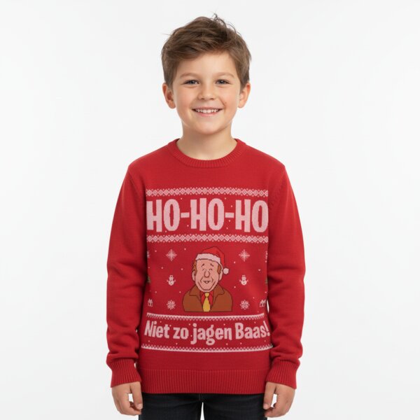 Niet zo jagen baas! -  Kerst Trui Kind Thumbnail